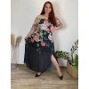 šaty dlouhé šifon carmen květované dámské nadrozměr (52/54/56 ONE SIZE) ITALSKÁ MÓDA IMWT24075/DUR (Velikost 54/56, Barva bílá)