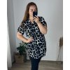 Šaty/tunika košilová s páskem dlouhý rukáv dámské (S/M/L/XL/2XL ONE SIZE) ITALSKá MóDA IM322298-1/DUR (Velikost XL/2XL, Barva Černá)