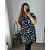 Šaty/tunika košilová s páskem dlouhý rukáv dámské (S/M/L/XL/2XL ONE SIZE) ITALSKá MóDA IM322298-1/DUR (Velikost XL/2XL, Barva Černá)