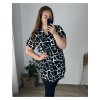 Šaty/tunika košilová s páskem dlouhý rukáv dámské (S/M/L/XL/2XL ONE SIZE) ITALSKá MóDA IM322298-1/DUR (Velikost XL/2XL, Barva Černá)