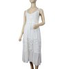 Šaty letní viskozové krajkové na ramínka dámské (S/M ONE SIZE) ITALSKá MóDA IM423201/DUR (Velikost S/M/L, Barva bílá)