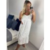 Šaty letní viskozové krajkové na ramínka dámské (S/M ONE SIZE) ITALSKá MóDA IM423201/DUR (Velikost S/M/L, Barva bílá)