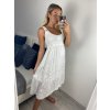 Šaty letní viskozové krajkové na ramínka dámské (S/M ONE SIZE) ITALSKá MóDA IM423201/DUR (Velikost S/M/L, Barva bílá)