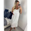 Šaty letní viskozové krajkové na ramínka dámské (S/M ONE SIZE) ITALSKá MóDA IM423201/DUR (Velikost S/M/L, Barva bílá)
