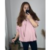 Tunika elegantní krátký rukáv dámská nadrozměr (60/62ONE SIZE) ITALSKÁ MÓDA IM424118/DU (Velikost 60/62, Barva bílá)