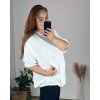 Tunika elegantní krátký rukáv dámská nadrozměr (60/62ONE SIZE) ITALSKÁ MÓDA IM424118/DU (Velikost 60/62, Barva bílá)
