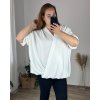 Tunika elegantní krátký rukáv dámská nadrozměr (60/62ONE SIZE) ITALSKÁ MÓDA IM424118/DU (Velikost 60/62, Barva bílá)