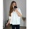 Tunika elegantní krátký rukáv dámská nadrozměr (60/62ONE SIZE) ITALSKÁ MÓDA IM424118/DU (Velikost 60/62, Barva bílá)