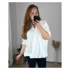 Tunika elegantní krátký rukáv dámská nadrozměr (60/62ONE SIZE) ITALSKÁ MÓDA IM424118/DU (Velikost 60/62, Barva bílá)