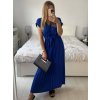 Šaty dlouhé krátký rukáv dámské plisované Sona (S/M ONE SIZE) ITALSKá MóDA IMC24258/DUR (Velikost S/M/L, Barva béžová)