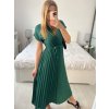 Šaty dlouhé krátký rukáv dámské plisované Sona (S/M ONE SIZE) ITALSKá MóDA IMC24258/DUR (Velikost S/M/L, Barva béžová)