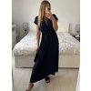 Šaty dlouhé krátký rukáv dámské plisované Sona (S/M ONE SIZE) ITALSKá MóDA IMC24258/DUR (Velikost S/M/L, Barva béžová)