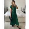 Šaty dlouhé krátký rukáv dámské plisované Sona (S/M ONE SIZE) ITALSKá MóDA IMC24258/DUR (Velikost S/M/L, Barva béžová)