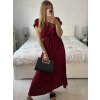 Šaty dlouhé krátký rukáv dámské plisované Sona (S/M ONE SIZE) ITALSKá MóDA IMC24258/DUR (Velikost S/M/L, Barva béžová)