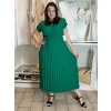 Šaty dlouhé krátký rukáv dámské plisované Sona (S/M ONE SIZE) ITALSKá MóDA IMC24258/DUR (Velikost S/M/L, Barva béžová)
