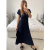Šaty dlouhé krátký rukáv dámské plisované Sona (S/M ONE SIZE) ITALSKá MóDA IMC24258/DUR (Velikost S/M/L, Barva béžová)