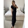 Šaty dlouhé krátký rukáv dámské plisované Sona (S/M ONE SIZE) ITALSKá MóDA IMC24258/DUR (Velikost S/M/L, Barva béžová)