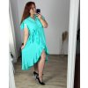 Šaty dlouhé letní krátký rukáv dámské nadrozměr (52/54/ONE SIZE) ITALSKÁ MÓDA IMWT24082/DR (Velikost 52/54, Barva zelená mintova)