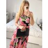 Šaty letní dlouhé na ramínka dámské (S/M ONE SIZE) ITALSKÁ MÓDA IMSM24FLOWER/DU (Velikost S/M/L, Barva béžová krémová)