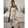 Šaty letní dlouhé na ramínka dámské (S/M ONE SIZE) ITALSKÁ MÓDA IMSM24FLOWER/DU (Velikost S/M/L, Barva béžová krémová)