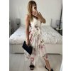 Šaty letní dlouhé na ramínka dámské (S/M ONE SIZE) ITALSKÁ MÓDA IMSM24FLOWER/DU (Velikost S/M/L, Barva béžová krémová)