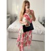 Šaty letní dlouhé na ramínka dámské (S/M ONE SIZE) ITALSKÁ MÓDA IMSM24FLOWER/DU (Velikost S/M/L, Barva béžová krémová)