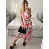 Šaty letní dlouhé na ramínka dámské (S/M ONE SIZE) ITALSKÁ MÓDA IMSM24FLOWER/DU (Velikost S/M/L, Barva béžová krémová)