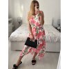 Šaty letní dlouhé na ramínka dámské (S/M ONE SIZE) ITALSKÁ MÓDA IMSM24FLOWER/DU (Velikost S/M/L, Barva béžová krémová)