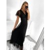 Šaty společenské elegantní krátký rukáv dámské (S/M ONE SIZE) ITALSKÁ MÓDA IMPSH223589L/DUR