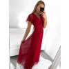 Šaty společenské elegantní krátký rukáv dámské (S/M ONE SIZE) ITALSKÁ MÓDA IMPSH223589L/DUR