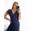Šaty společenské elegantní krátký rukáv dámské (S/M ONE SIZE) ITALSKÁ MÓDA IMPSH223589L/DUR