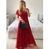 Šaty společenské elegantní krátký rukáv dámské (S/M ONE SIZE) ITALSKÁ MÓDA IMPSH223589L/DUR