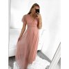 Šaty společenské elegantní krátký rukáv dámské (S/M ONE SIZE) ITALSKÁ MÓDA IMPSH223589L/DUR