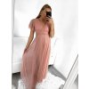 Šaty společenské elegantní krátký rukáv dámské (S/M ONE SIZE) ITALSKÁ MÓDA IMPSH223589L/DUR