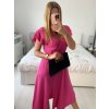 Šaty dlouhé mušelín krátký rukáv dámské (S/M/L ONE SIZE) ITALSKÁ MÓDA IMWBH24054/DU (Velikost S/M/L, Barva Černá)