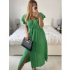 Šaty dlouhé mušelín krátký rukáv dámské (S/M/L ONE SIZE) ITALSKÁ MÓDA IMWBH24054/DU (Velikost S/M/L, Barva Černá)