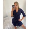Šaty elegantní dlouhý rukáv dámské (S/M ONE SIZE) ITALSKÁ MÓDA IMHMS23095/DUR (Velikost S/M/L, Barva tmavě smaragdová)