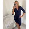 Šaty elegantní dlouhý rukáv dámské (S/M ONE SIZE) ITALSKÁ MÓDA IMHMS23095/DUR (Velikost S/M/L, Barva tmavě smaragdová)