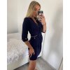 Šaty elegantní dlouhý rukáv dámské (S/M ONE SIZE) ITALSKÁ MÓDA IMHMS23095/DUR (Velikost S/M/L, Barva tmavě smaragdová)