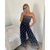 Overal dlouhý carmen letní dámský (S/M ONE SIZE) ITALSKÁ MÓDA IMM24M5986A/DU (Velikost S/M/L, Barva Černá)
