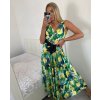 Šaty dlouhé na ramínka icecool s páskem (S/M ONE SIZE) ITALSKá MóDA IMM24M2132B/DU (Velikost S/M/L, Barva zelená)
