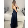 Šaty dlouhé třpytivé společenské na ramínka dámské (S/M ONE SIZE) ITALSKÁ MÓDA IMPSH24L666/DU