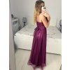 Šaty dlouhé třpytivé společenské na ramínka dámské (S/M ONE SIZE) ITALSKÁ MÓDA IMPSH24L666/DU