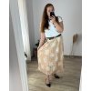 Sukně dámská nadrozměr (46/48/50 ONE SIZE) ITALSKÁ MÓDA IM424351/DR (Velikost 48/50, Barva béžová)