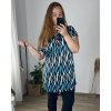 Šaty/tunika košilová s páskem krátký rukáv dámské (54/56 ONE SIZE) ITALSKá MóDA IM324LULU/DU