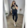Souprava letní tunika krátký rukáv a kalhoty dámská (42/44/46 ONE SIZE) ITALSKÁ MÓDA IMWCA24522/DU (Velikost 44/46, Barva Černá)