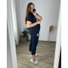 Souprava letní tunika krátký rukáv a kalhoty dámská (42/44/46 ONE SIZE) ITALSKÁ MÓDA IMWCA24522/DU (Velikost 44/46, Barva Černá)