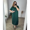 Šaty dlouhé maxi letní volnočasové krátký rukáv dámské (56/58 ONE SIZE) ITALSKÁ MÓDA IMD24213/DR (Velikost 56/58, Barva červená)