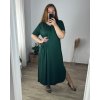 Šaty dlouhé maxi letní volnočasové krátký rukáv dámské (56/58 ONE SIZE) ITALSKÁ MÓDA IMD24213/DR (Velikost 56/58, Barva červená)