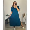 Šaty dlouhé maxi letní volnočasové krátký rukáv dámské (56/58 ONE SIZE) ITALSKÁ MÓDA IMD24213/DR (Velikost 56/58, Barva červená)